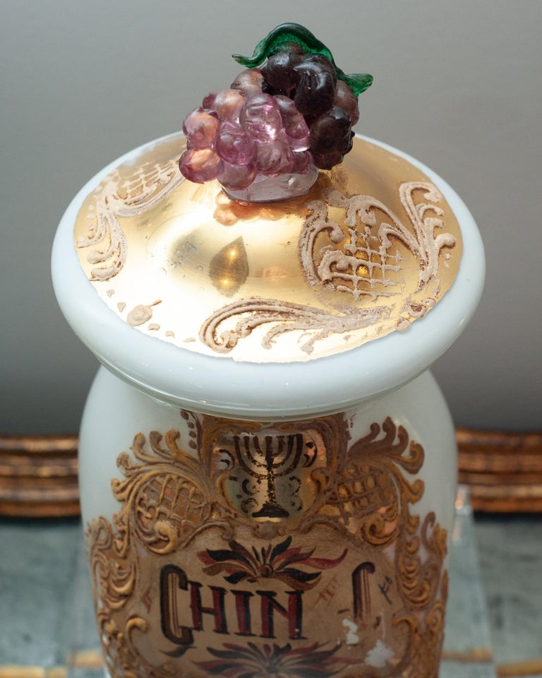 ANTIQUE MURANO GLASS PHARMACY / APOTHECARY CANISTER