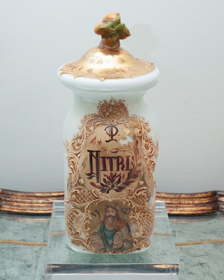 ANTIQUE MURANO GLASS PHARMACY / APOTHECARY CANISTER