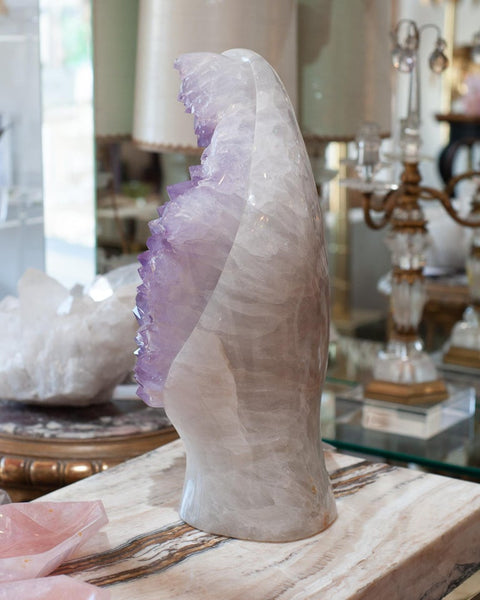 CONTEMPORARY LARGE SCALE AMETHYST 'MADONNA' SPECIMEN