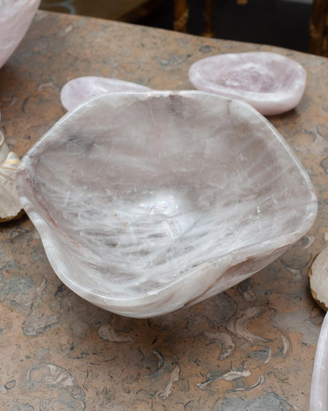 CONTEMPORARY LARGE SCALE ROCK CRYSTAL BOWL