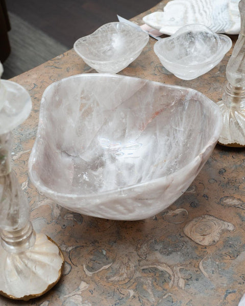 CONTEMPORARY LARGE SCALE ROCK CRYSTAL BOWL