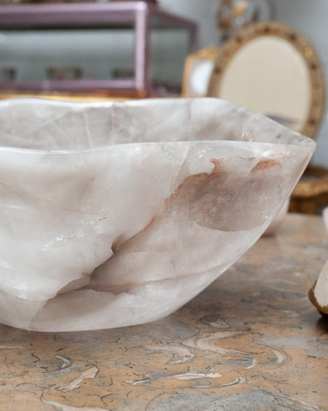 CONTEMPORARY LARGE SCALE ROCK CRYSTAL BOWL