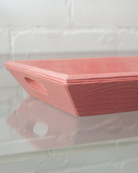 CONTEMPORARY LIZARD EMBOSSED LEATHER TRAY