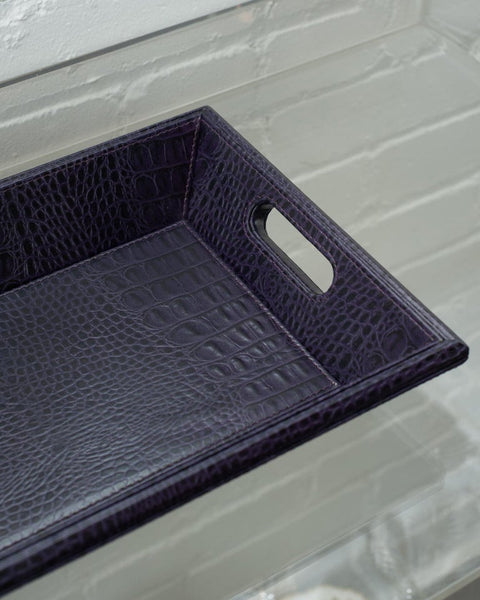 CONTEMPORARY CROCODILE EMBOSSED LEATHER TRAY