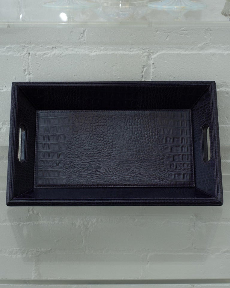 CONTEMPORARY CROCODILE EMBOSSED LEATHER TRAY