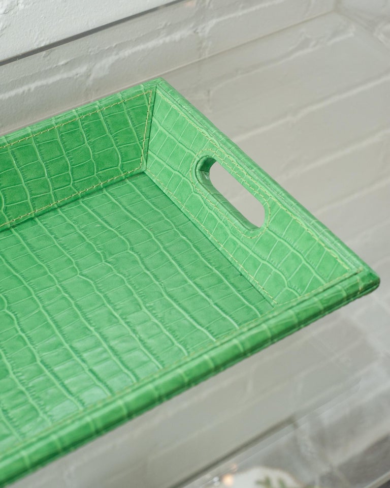 CONTEMPORARY CROCODILE EMBOSSED LEATHER TRAY