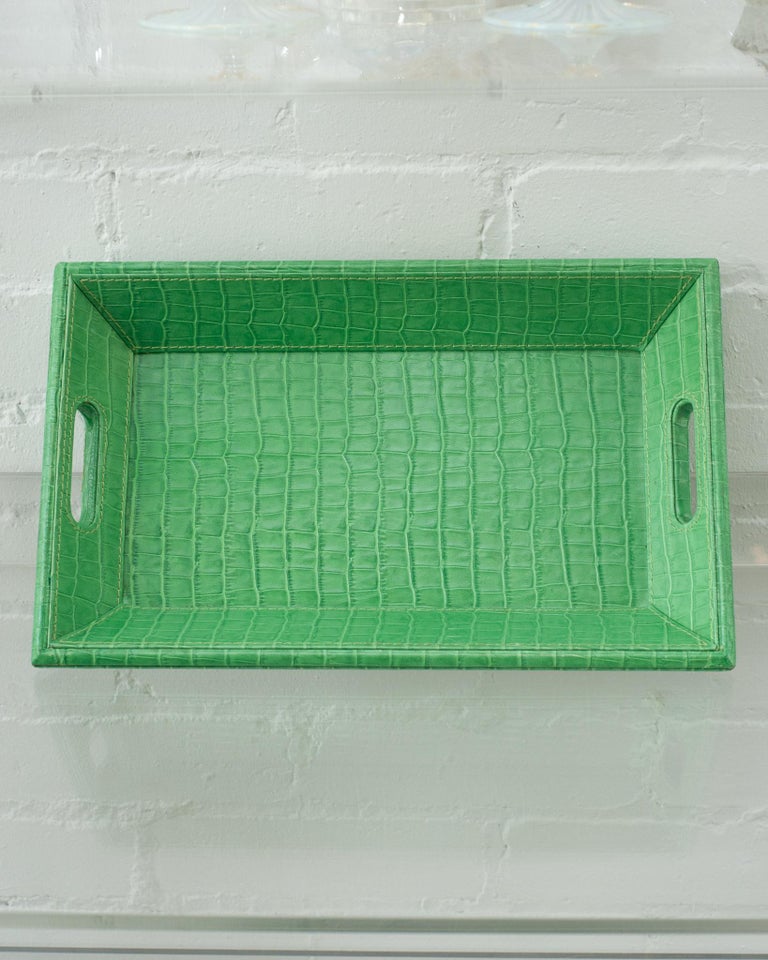CONTEMPORARY CROCODILE EMBOSSED LEATHER TRAY