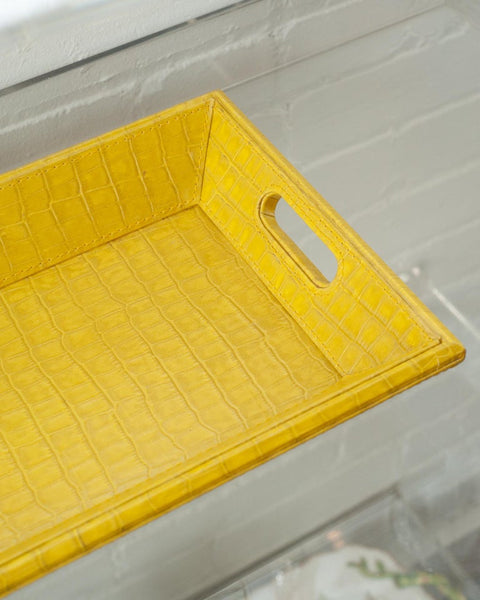 CONTEMPORARY CROCODILE EMBOSSED LEATHER TRAY