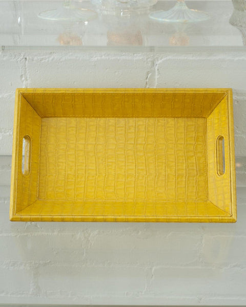 CONTEMPORARY CROCODILE EMBOSSED LEATHER TRAY