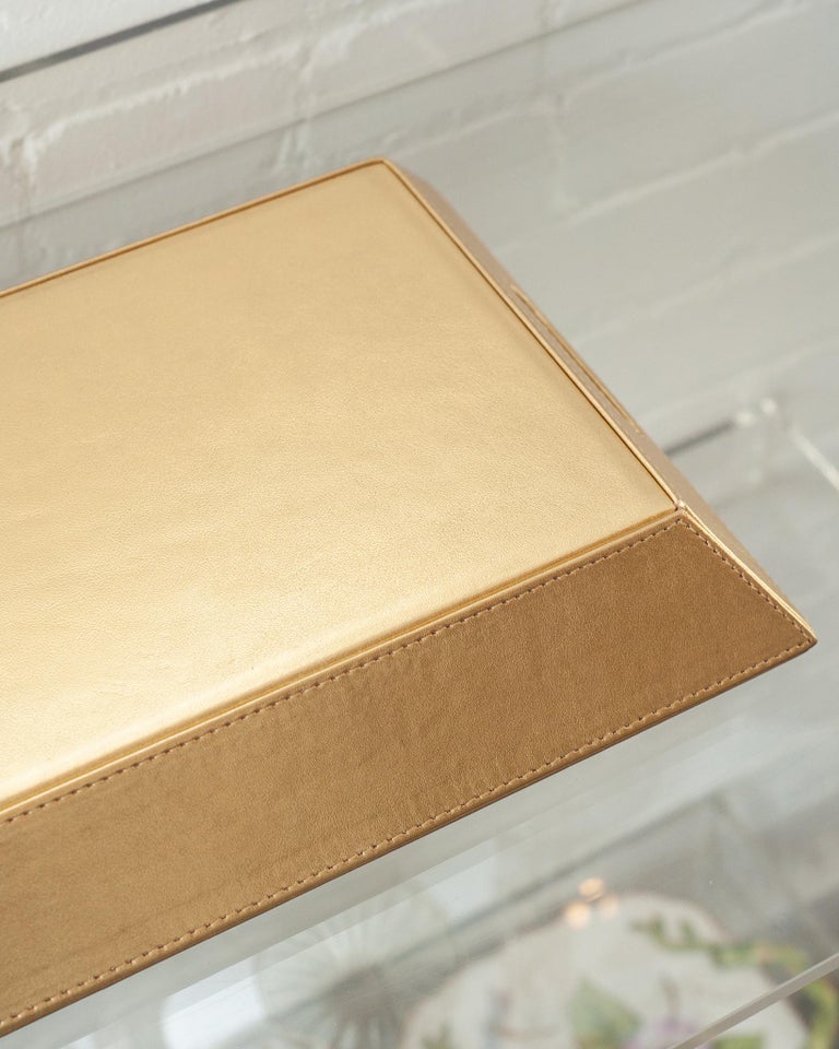 CONTEMPORARY METALLIC LEATHER TRAY