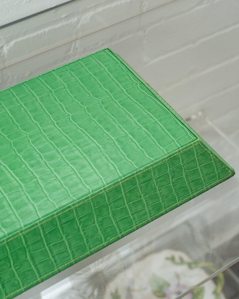 CONTEMPORARY CROCODILE EMBOSSED LEATHER TRAY