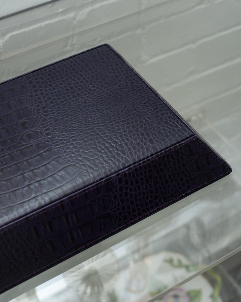 CONTEMPORARY CROCODILE EMBOSSED LEATHER TRAY