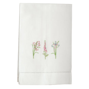 COTTON GUEST TOWEL EMBROIDERED WITH FLOWERS