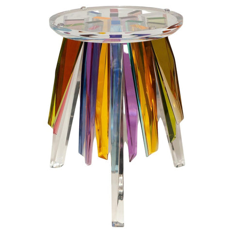 CONTEMPORARY MULTICOLOUR ACRYLIC SIDE TABLE