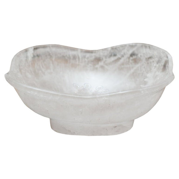 CONTEMPORARY ROCK CRYSTAL BOWL WITH FOOT