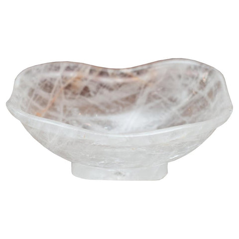 CONTEMPORARY ROCK CRYSTAL BOWL WITH FOOT