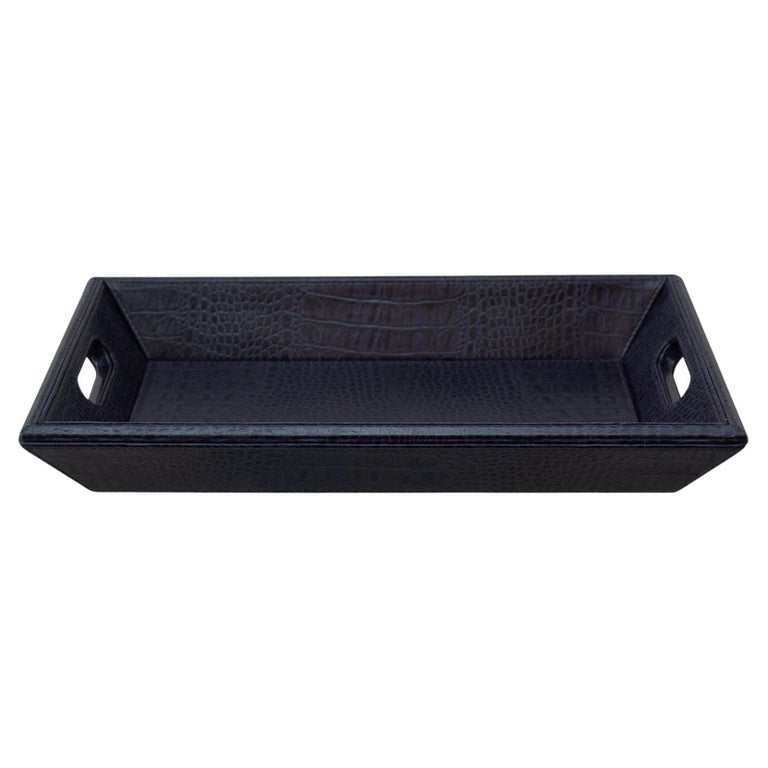 CONTEMPORARY CROCODILE EMBOSSED LEATHER TRAY