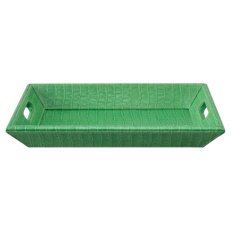 CONTEMPORARY CROCODILE EMBOSSED LEATHER TRAY
