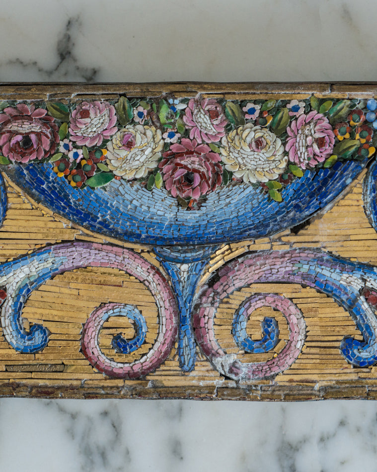 ANTIQUE MICRO MOSAIC PLAQUE