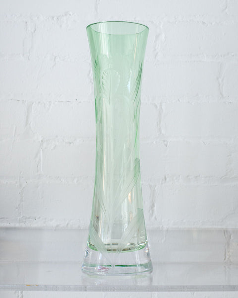 CONTEMPORARY GREEN MOSER IRIS VASE