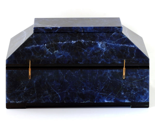 CONTEMPORARY BLUE SODALITE BOX WITH HINGED LID