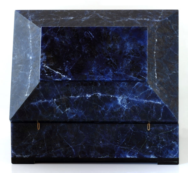 CONTEMPORARY BLUE SODALITE BOX WITH HINGED LID